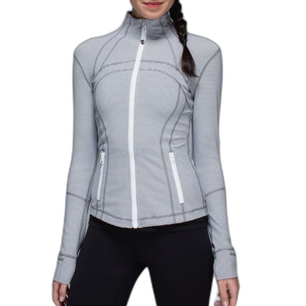 Lululemon Define Jacket *Tonka Stripe Heathered Slate White